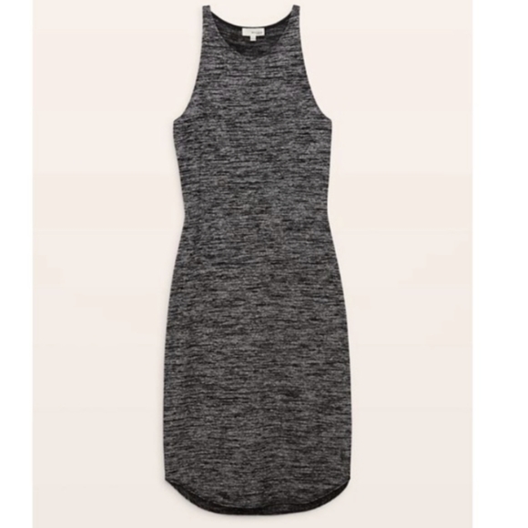 Aritzia Wilfred Free Chrissy Midi Bodycon Dress in Heather Black & Grey - Picture 1 of 5